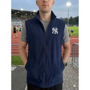 New York Yankees Baby Ruth Fleece Vest Navy Blue Full Zip Mens XL MLB Baseball